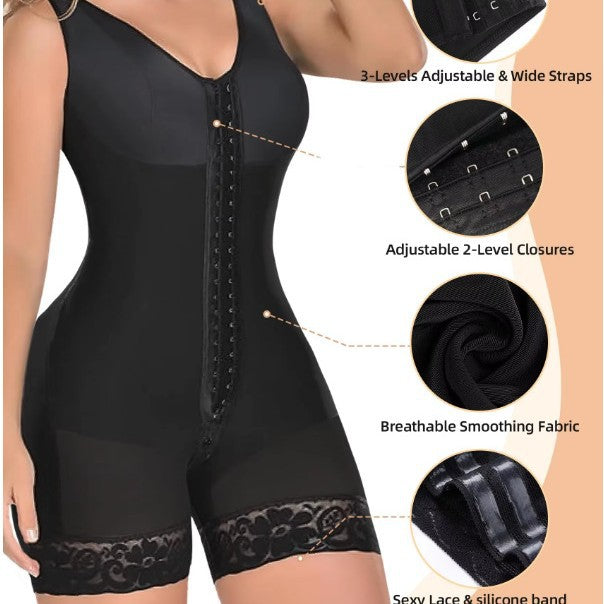 Fajas Colombianas Bodysuit with Zipper & Buckle