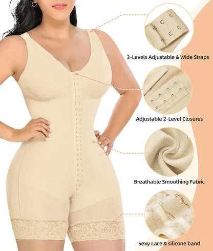 Fajas Colombianas Bodysuit with Zipper & Buckle