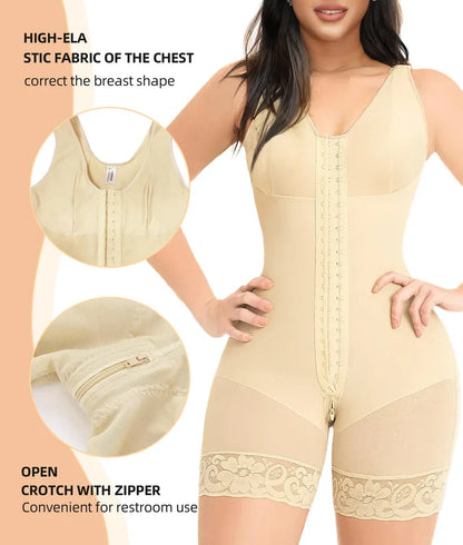 Fajas Colombianas Bodysuit with Zipper & Buckle