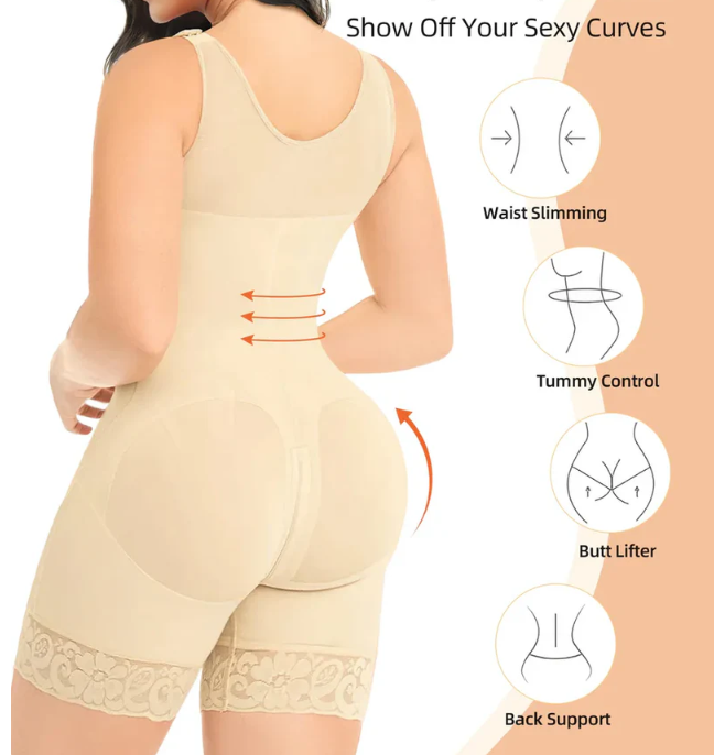 Fajas Colombianas Bodysuit with Zipper & Buckle
